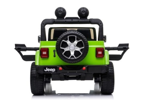 Auto na Akumulator Jeep Rubicon Światła LED MP3 Pilot 4x4 Zielony