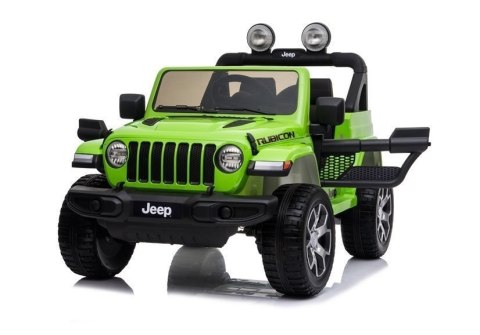 Auto na Akumulator Jeep Rubicon Światła LED MP3 Pilot 4x4 Zielony