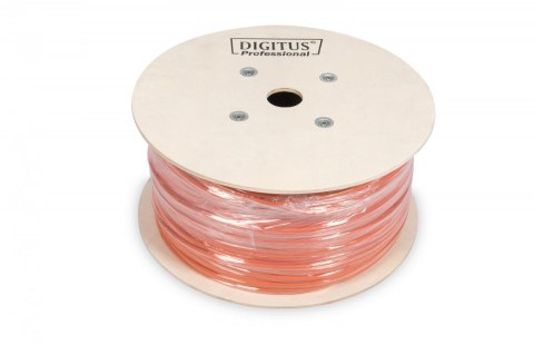 Kabel teleinformatyczny instalacyjny kat.7, S/FTP, Dca, drut, AWG 23/1, LSOH, 500m, pomarańczowy, szpula Digitus