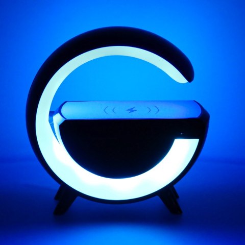 Lampka LED Gamingowa RGB głośnik ładowarka indukcyjna czarna Kik Sp. z o. o. Sp. k.