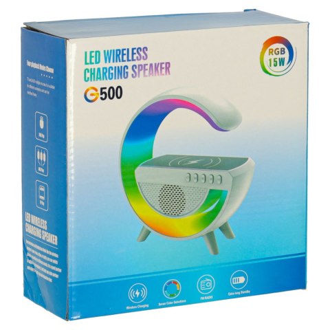 Lampka LED Gamingowa RGB głośnik ładowarka indukcyjna czarna Kik Sp. z o. o. Sp. k.