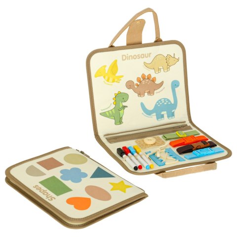 Tablica manipulacyjna sensoryczna montessori walizka dinozaury Kik Sp. z o. o. Sp. k.