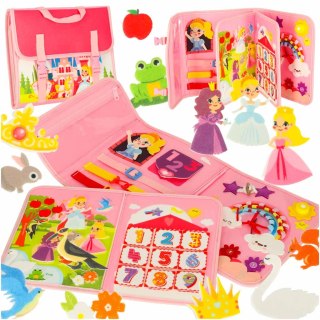 Tablica manipulacyjna sensoryczna montessori walizka plecak różowy Kik Sp. z o. o. Sp. k.