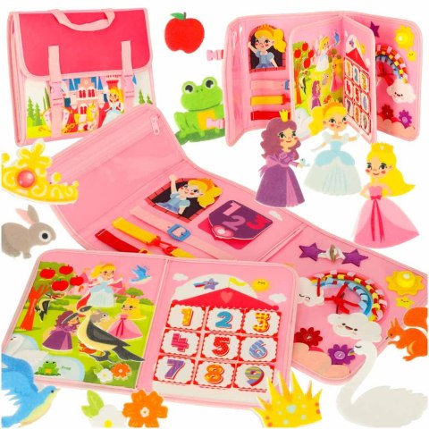 Tablica manipulacyjna sensoryczna montessori walizka plecak różowy Kik Sp. z o. o. Sp. k.