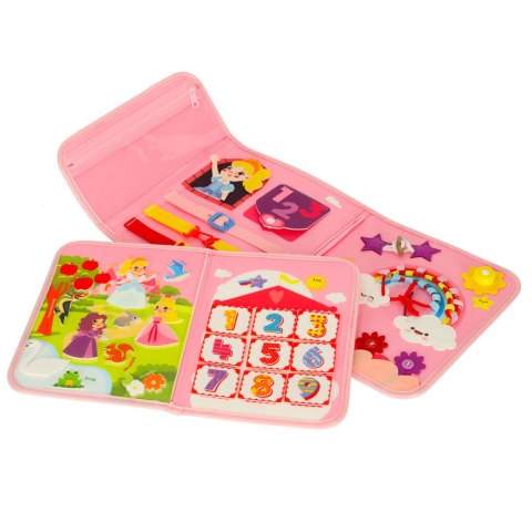 Tablica manipulacyjna sensoryczna montessori walizka plecak różowy Kik Sp. z o. o. Sp. k.