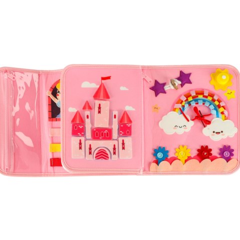Tablica manipulacyjna sensoryczna montessori walizka plecak różowy Kik Sp. z o. o. Sp. k.
