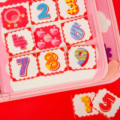 Tablica manipulacyjna sensoryczna montessori walizka plecak różowy Kik Sp. z o. o. Sp. k.