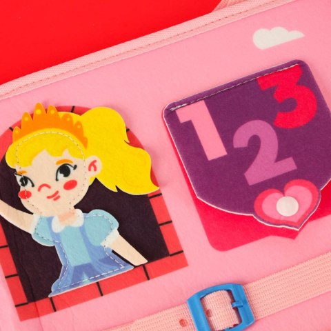 Tablica manipulacyjna sensoryczna montessori walizka plecak różowy Kik Sp. z o. o. Sp. k.