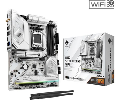 Płyta główna B850 Steel Legend WiFi AM5 4DDR5 ATX ASRock