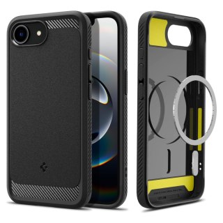 Etui case na iPhone 16e Rugged Armor MagSafe - czarne SPIGEN