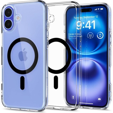 Etui plecki na iPhone 16 Plus Ultra Hybrid Mag z MagSafe - przezroczyste czarne SPIGEN