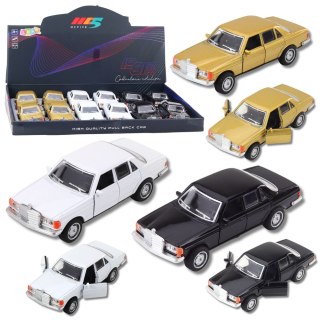 Samochód Klasyczny Metalowy Napęd Światła Dźwięki Otwierane Drzwi Mix LEAN Toys