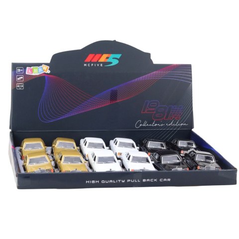 Samochód Klasyczny Metalowy Napęd Światła Dźwięki Otwierane Drzwi Mix LEAN Toys