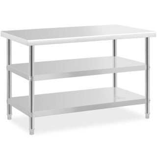 Stół blat roboczy centralny stalowy 2 półki 120 x 70 cm do 200 kg Royal Catering