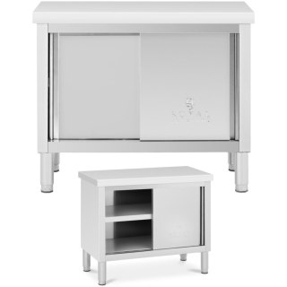 Stół gastronomiczny z szafką z drzwiami suwanymi STAL 100 x 50 cm do 285 kg Royal Catering