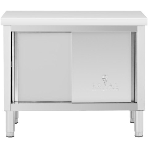 Stół gastronomiczny z szafką z drzwiami suwanymi STAL 100 x 50 cm do 285 kg Royal Catering