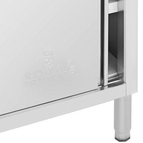Stół gastronomiczny z szafką z drzwiami suwanymi STAL 100 x 50 cm do 285 kg Royal Catering