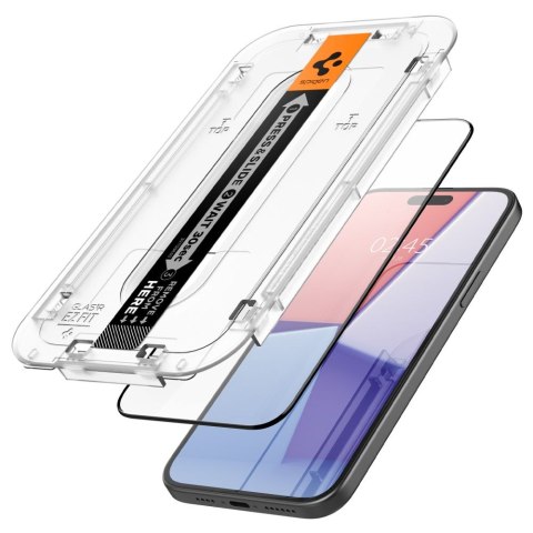 Szkło hartowane ochronne na iPhone 15 Glas.tR EZ Fit FC - czarne SPIGEN