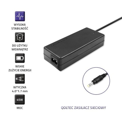 Zasilacz do Lenovo 45W | 20V | 2.25A | 4.0*1.7 | +kabel zasilający Qoltec