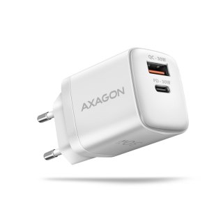 ACU-PQ30W Ładowarka sieciowa PD & QC 30W, QC3.0,4.0/AFC/FCP/PPS/Apple Biała AXAGON
