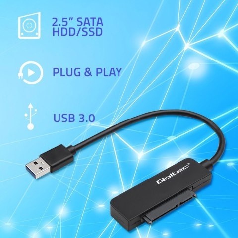 Adapter SATA | Przejściówka na dysk SSD HDD 2.5" | USB 3.0 | Super speed 5Gb/s | 2TB Qoltec