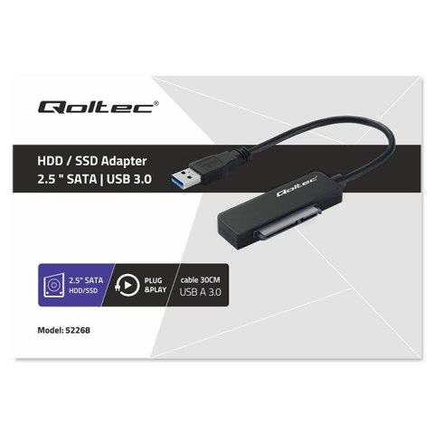 Adapter SATA | Przejściówka na dysk SSD HDD 2.5" | USB 3.0 | Super speed 5Gb/s | 2TB Qoltec