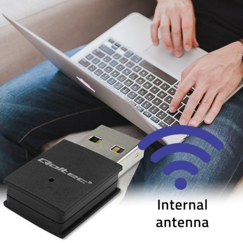 Bezprzewodowy mini adapter Wi-Fi | BT 4.0 USB | standard N Qoltec