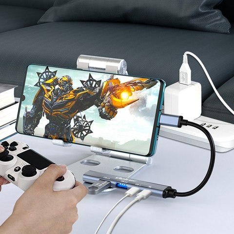 HUB adapter USB-C 3.1 5w1 | USB-C PD | USB-C | 2x USB 2.0 | USB 3.0 Qoltec