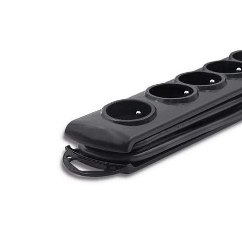 Listwa antyprzepięciowa z wyłącznikiem nożnym | 7 gniazd | 1.5m | Czarna Qoltec