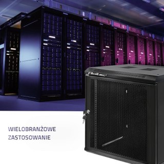 Szafa RACK 19 cali| 12U | 450 x 600 x 635 | Perforowane drzwi Qoltec