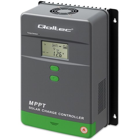 Solarny regulator ładowania MPPT z czujnikiem temperatury 60A | 12V/24V | LCD | Bluetooth | APP | GEL | LiFePO4 Qoltec