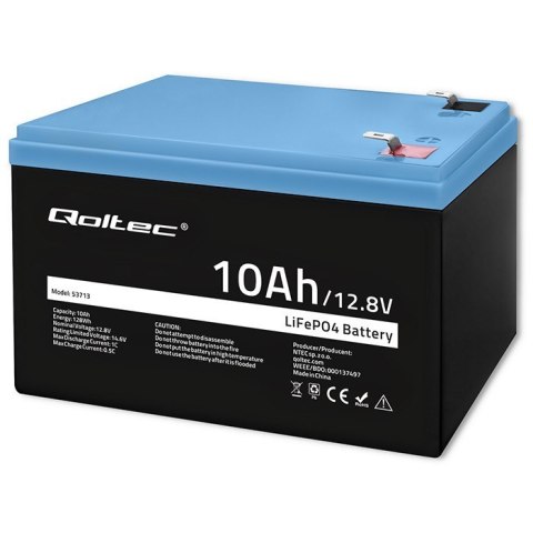 Akumulator LiFePO4 litowo-żelazowo-fosforanowy | 12.8V | 10Ah | 128Wh | BMS Qoltec