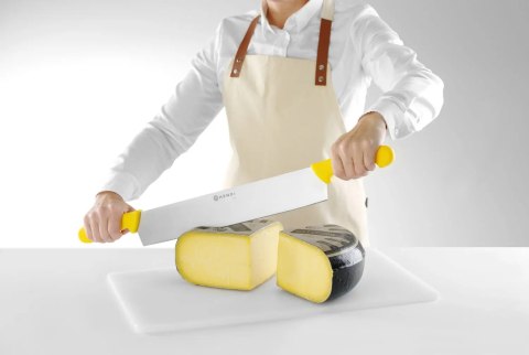 Nóż do sera z dwoma uchwytami 655 mm - żółty Hendi