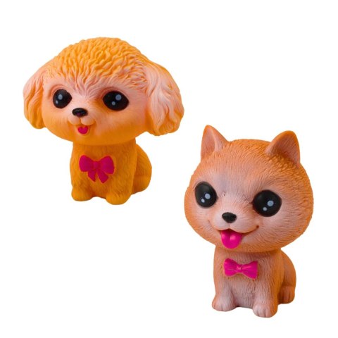 Zestaw Figurek Pieski Gumowe Piszczałka Buda Transporter 6szt LEAN Toys