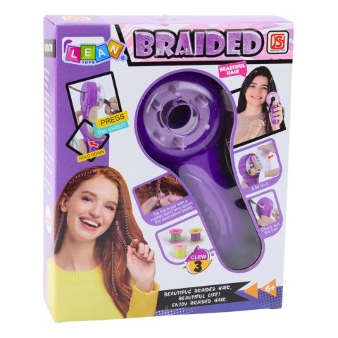 Zestaw Piękności Do Włosów Zaplatarka Do Warkoczyków Nitki Gumki Koraliki LEAN Toys