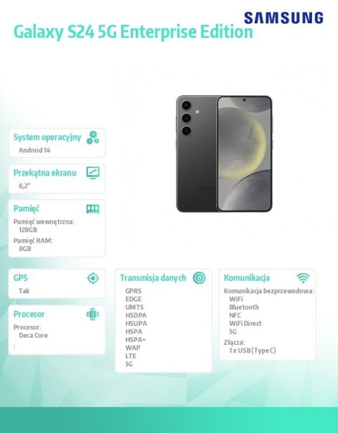 Smartfon Galaxy S24 5G 8/128GB Enterprise Edition czarny Samsung