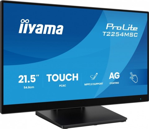 Monitor 21.5 cala T2254MSC-B2AG POJ.10PKT., IPS, POWŁOKA AG, 300cd, FHD, HDMI, DP, 2xUSB, 7H IIYAMA
