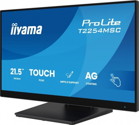 Monitor 21.5 cala T2254MSC-B2AG POJ.10PKT., IPS, POWŁOKA AG, 300cd, FHD, HDMI, DP, 2xUSB, 7H IIYAMA