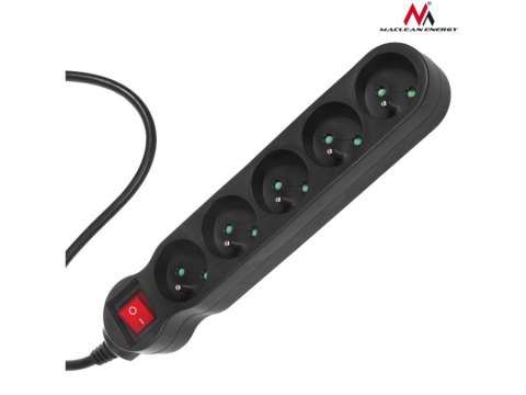 Listwa zasilająca 5g 3m MCE184 2300W Czarna Maclean