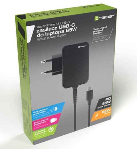 Zasilacz notebook Prime 65W USB-C Tracer
