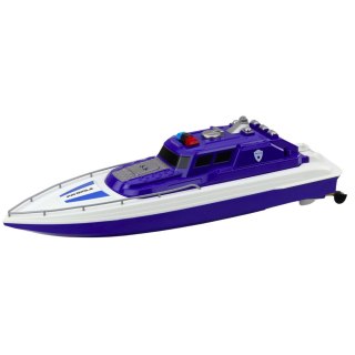 Łódź Motorówka Zdalnie Sterowana RC 1:28 Policyjna Niebieska LEAN Toys