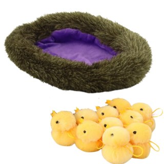 Pluszowa Kura Przytulanka Gniazdo Pisklaki Kurczaki 10szt LEAN Toys