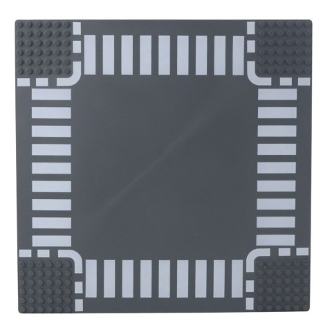 Płyta Plansza Konstrukcyjna Do Klocków Droga Skrzyżowanie 26x26 cm LEAN TOYS