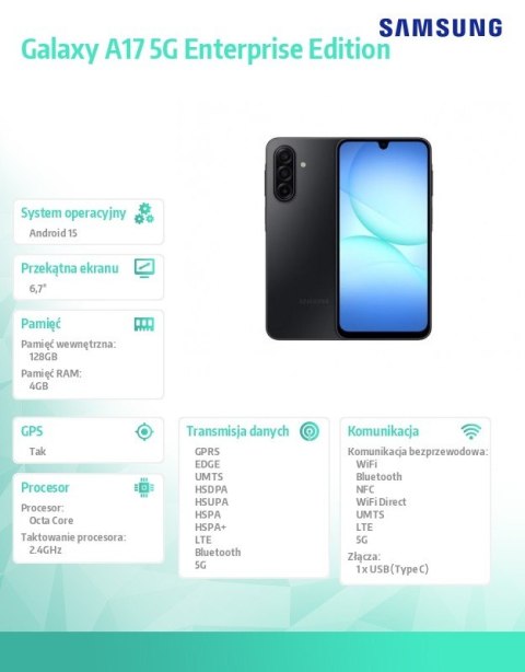 Smartfon Galaxy A17 5G 4/128GB Enterprise Edition czarny Samsung