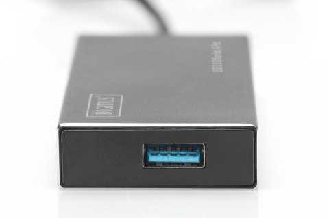 HUB/Koncentrator 4-portowy USB 3.0 SuperSpeed, aktywny, aluminium Digitus