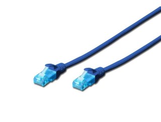 Patch cord RJ45-RJ45, kat.5e, U/UTP, AWG 26/7, PVC, 0.25m, niebieski Digitus