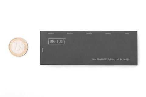 Rozdzielacz (Splitter) Ultra Slim HDMI 1x4 4K 60Hz 3D HDR HDCP 2.2 18 Gbps Micro USB Digitus