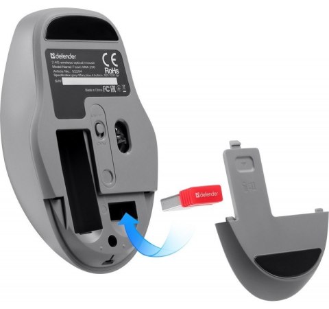 Mysz bezprzewodowa silent click FEAM MM-296 RF 1600 DPI Miętowa Defender