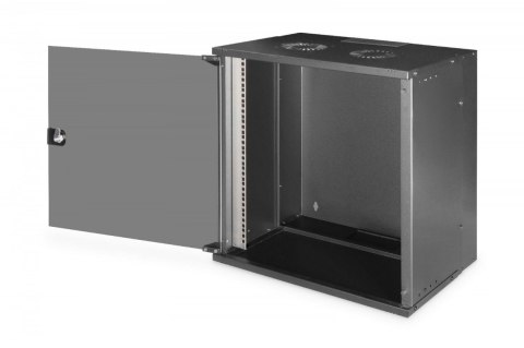 Szafa sieciowa wisząca 19" 12U, SOHO PRO 595 x 540 x 400 mm, nośność 60kg, drzwi szyba, niezłożona, Czarna Digitus