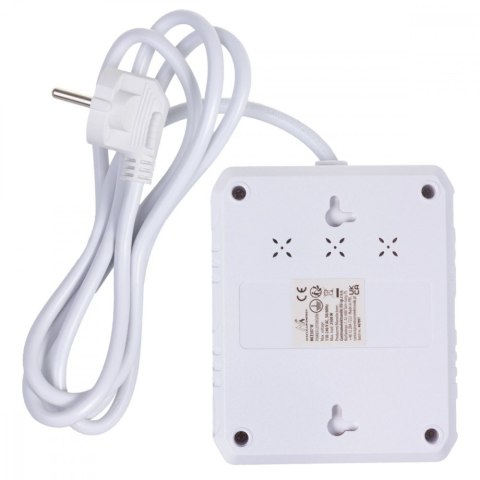 Listwa zasilająca 2 gniazda MCE387 W 3xUSB, 110-240V AC 50/60Hz, 2.1A max 2500W, 1.5m, biała Maclean